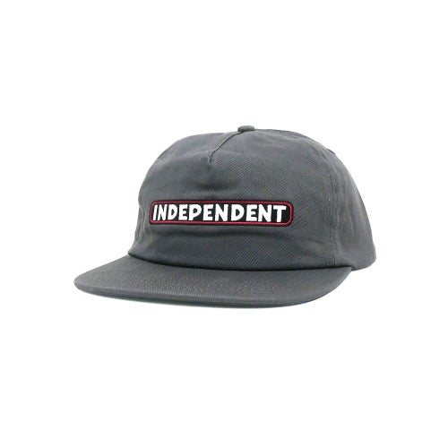 INDEPENDENT CAP インディペンデント キャップ BAR LOGO SNAPBACK CHARCOAL スケートボード スケボー 