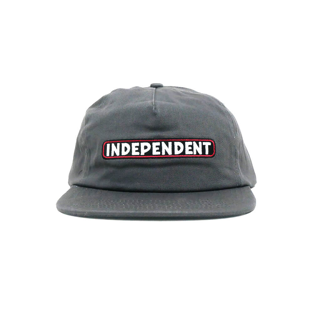 INDEPENDENT CAP インディペンデント キャップ BAR LOGO SNAPBACK CHARCOAL スケートボード スケボー 1