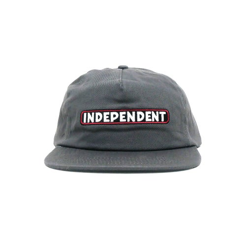 INDEPENDENT CAP インディペンデント キャップ BAR LOGO SNAPBACK CHARCOAL スケートボード スケボー 1