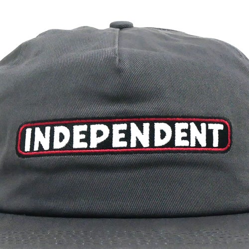 INDEPENDENT CAP インディペンデント キャップ BAR LOGO SNAPBACK CHARCOAL スケートボード スケボー 4