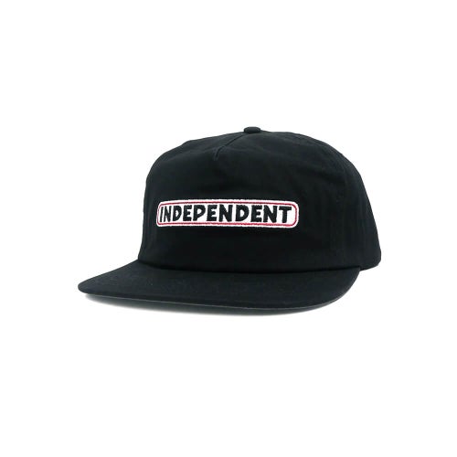 INDEPENDENT CAP インディペンデント キャップ BAR LOGO SNAPBACK BLACK スケートボード スケボー 