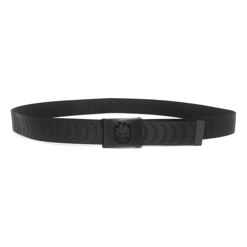 SPITFIRE BELT スピットファイヤー ベルト BIGHEAD CUTOUT CRESCENT JACQUARD WEB BLACK/BLACK スケートボード スケボー　2