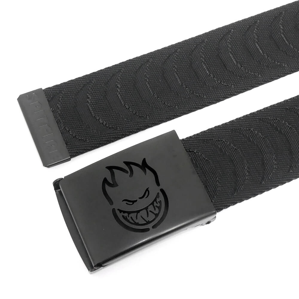SPITFIRE BELT スピットファイヤー ベルト BIGHEAD CUTOUT CRESCENT JACQUARD WEB BLACK/BLACK スケートボード スケボー　4