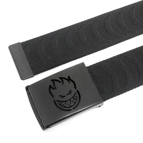 SPITFIRE BELT スピットファイヤー ベルト BIGHEAD CUTOUT CRESCENT JACQUARD WEB BLACK/BLACK スケートボード スケボー　4