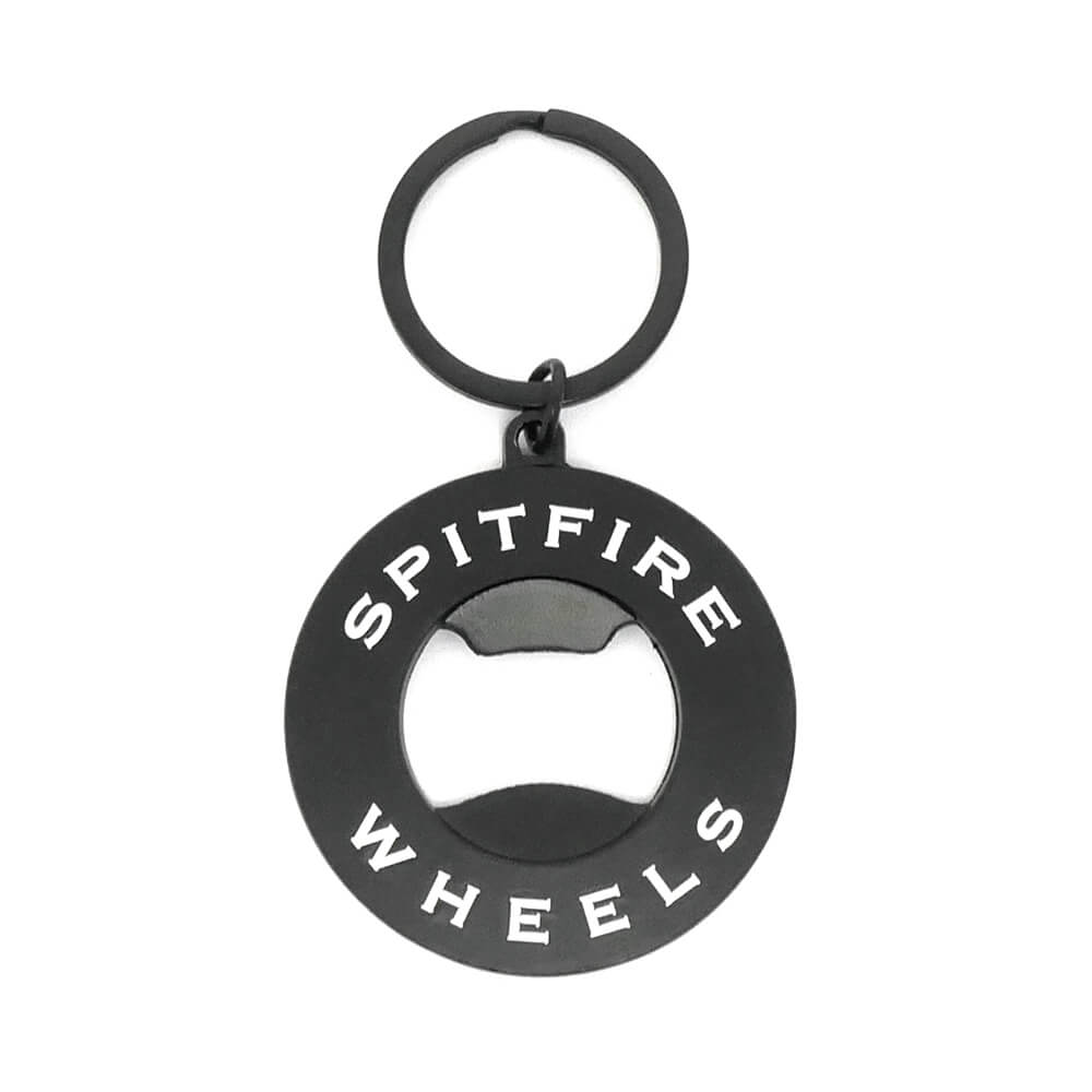 SPITFIRE KEYHOLDER スピットファイヤー キーホルダー CLASSIC SWIRL BOTTLE OPENER KEYCHAIN BLACK/WHITE スケートボード スケボー 4