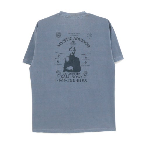 THEORIES T-SHIRT セオリーズ Tシャツ MYSTIC ADVISOR GARMENT DYED WHASHED NAVY スケートボード スケボー 