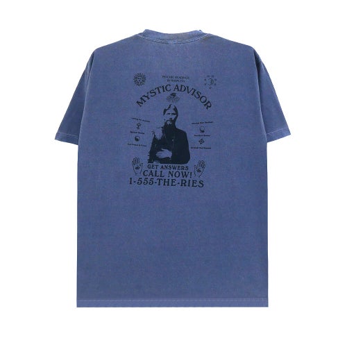 THEORIES T-SHIRT セオリーズ Tシャツ MYSTIC ADVISOR GARMENT DYED WHASHED NAVY スケートボード スケボー 