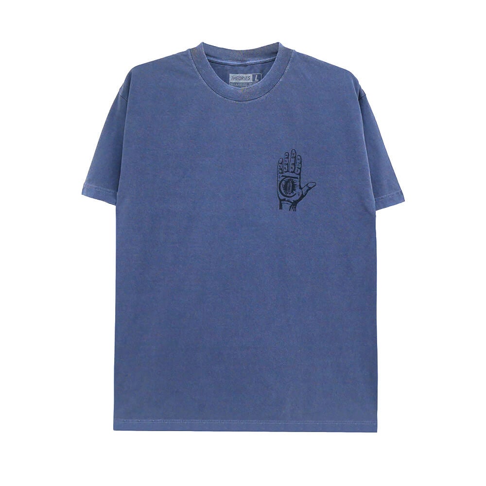 THEORIES T-SHIRT セオリーズ Tシャツ MYSTIC ADVISOR GARMENT DYED WHASHED NAVY スケートボード スケボー 1