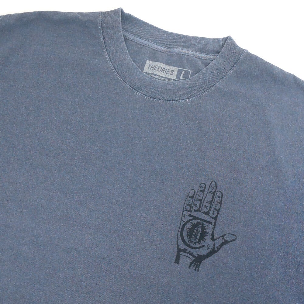 THEORIES T-SHIRT セオリーズ Tシャツ MYSTIC ADVISOR GARMENT DYED WHASHED NAVY スケートボード スケボー 2