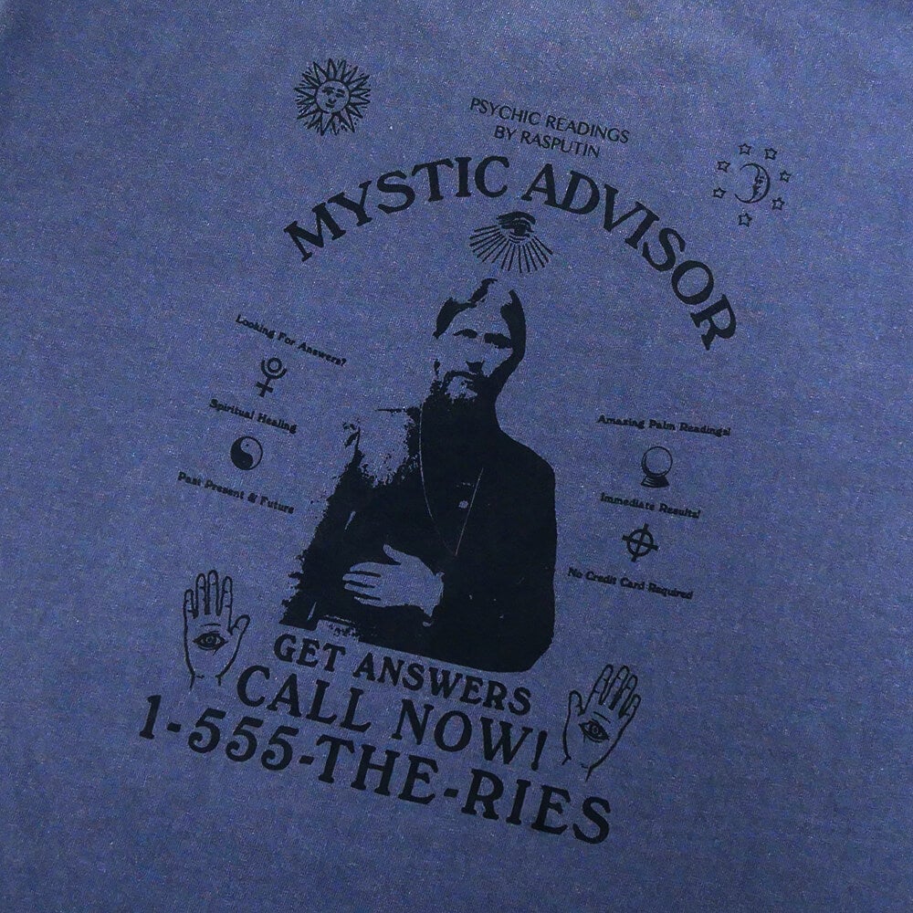 THEORIES T-SHIRT セオリーズ Tシャツ MYSTIC ADVISOR GARMENT DYED WHASHED NAVY スケートボード スケボー 3