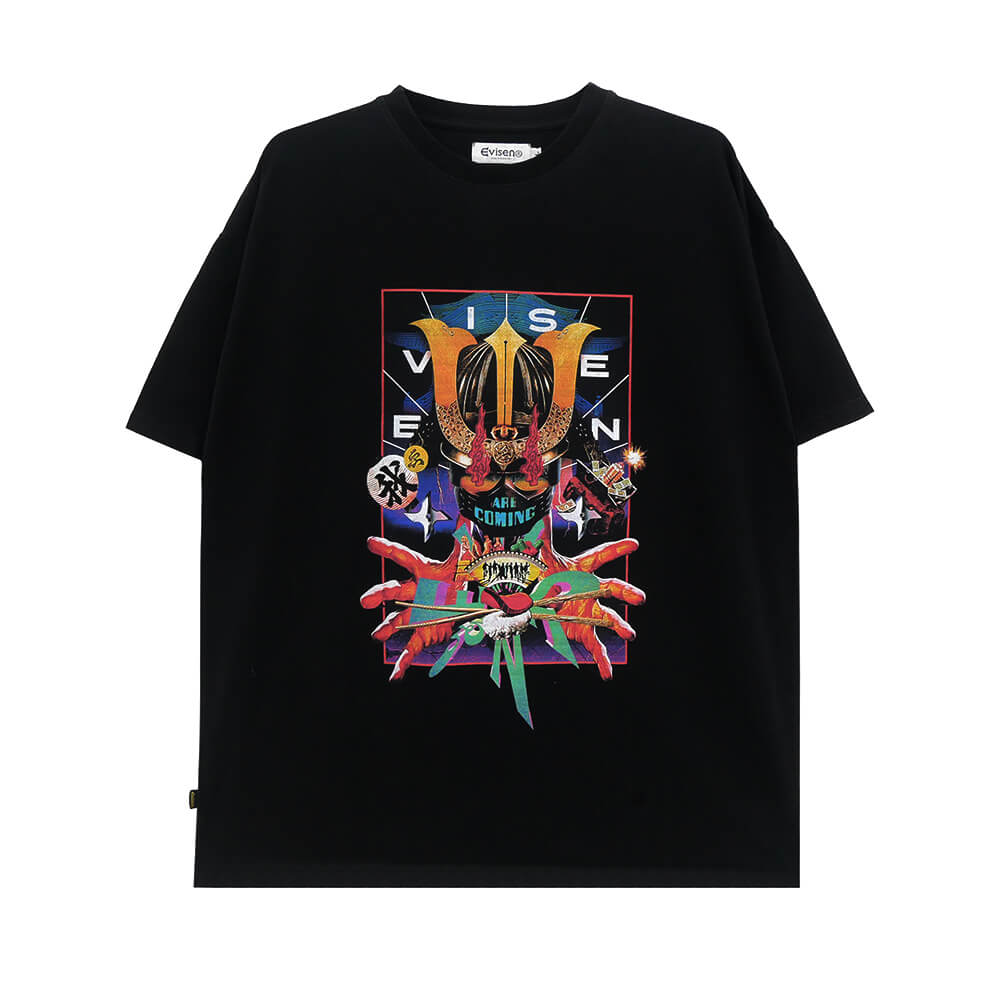 EVISEN T-SHIRT エビセン Tシャツ JULIEN E LOGO TECH BLACK スケート