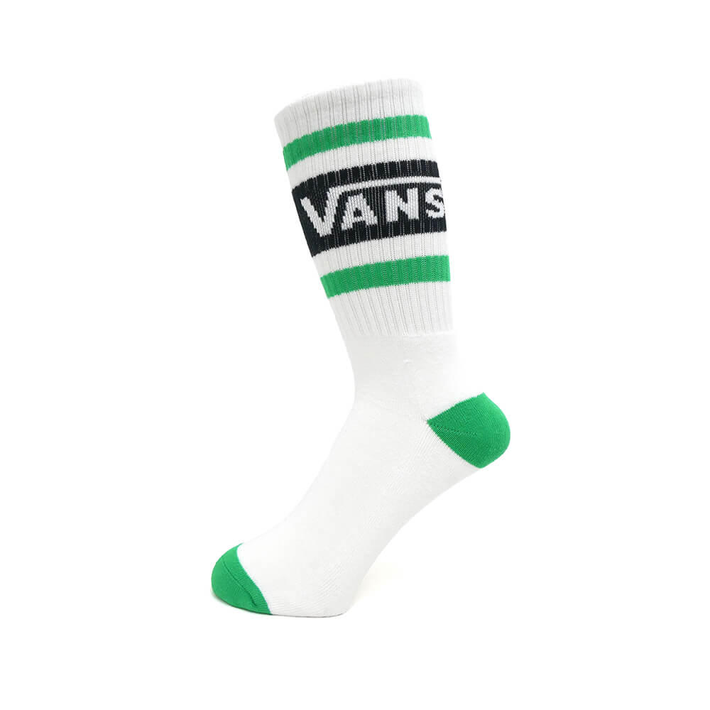  VANS SOCKS バンズ ソックス 靴下 DROP V CREW WHITE/GREEN/BLACK（US企画） スケートボード スケボー 1