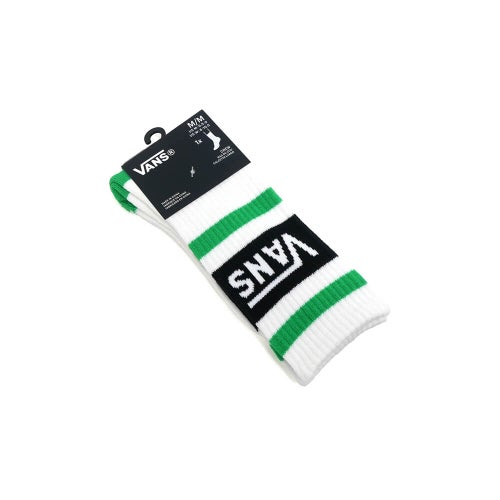  VANS SOCKS バンズ ソックス 靴下 DROP V CREW WHITE/GREEN/BLACK（US企画） スケートボード スケボー 5