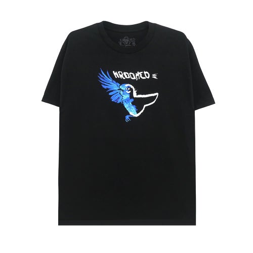 KROOKED T-SHIRT クルキッド Tシャツ BLUE BIRD BLACK スケートボード スケボー 