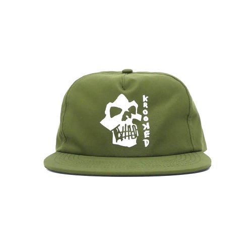 KROOKED CAP クルキッド キャップ SKULLS SNAPBACK OLIVE スケートボード スケボー 1