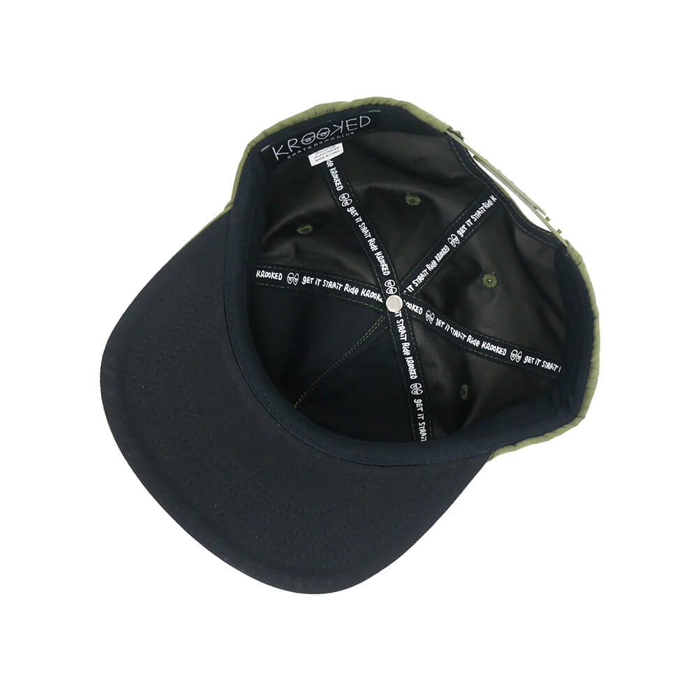 KROOKED CAP クルキッド キャップ SKULLS SNAPBACK OLIVE スケートボード スケボー 3