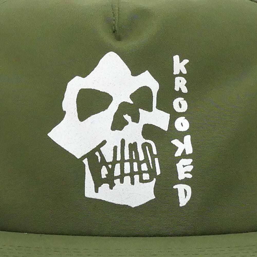 KROOKED CAP クルキッド キャップ SKULLS SNAPBACK OLIVE スケートボード スケボー 4