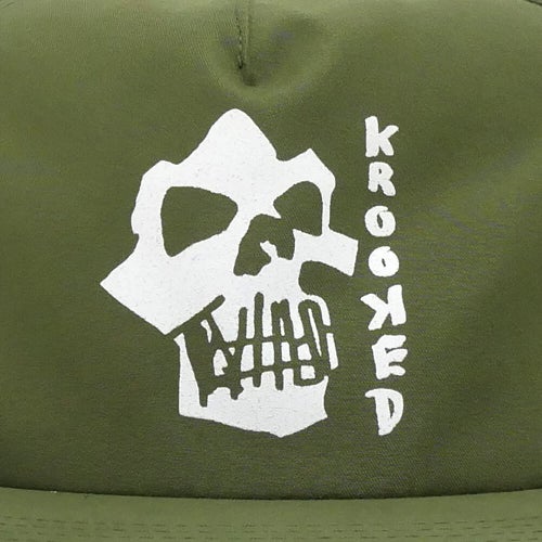KROOKED CAP クルキッド キャップ SKULLS SNAPBACK OLIVE スケートボード スケボー 4