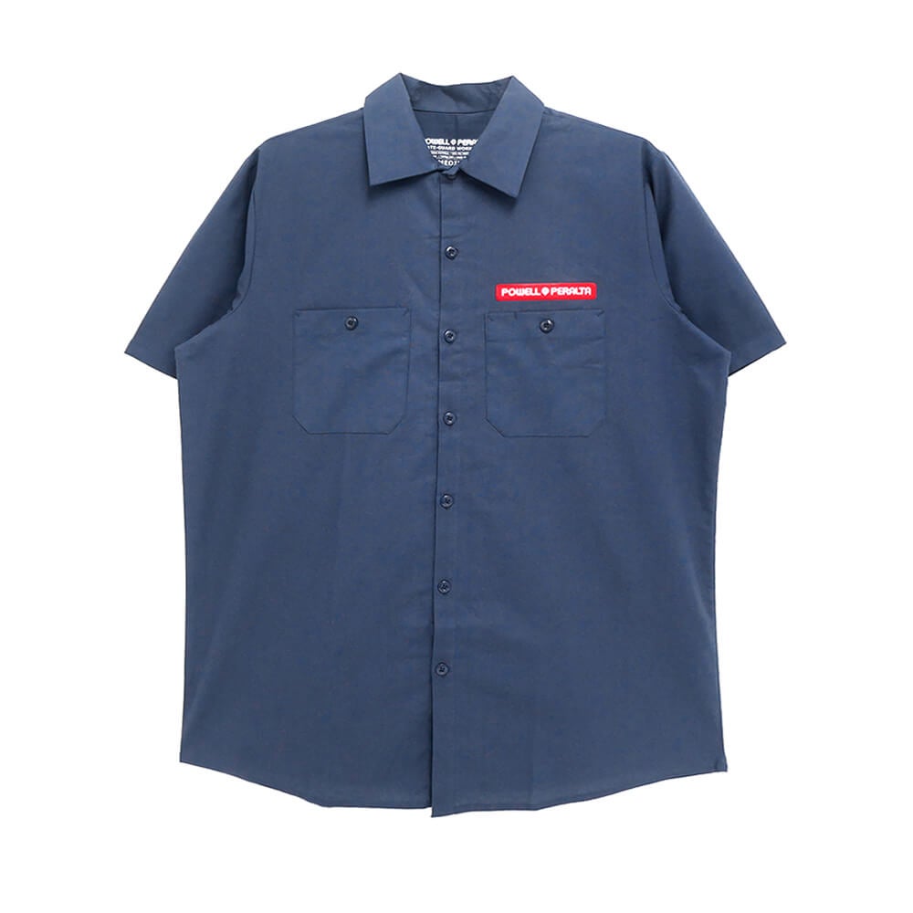 POWELL PERALTA SHORT SLEEVE SHIRTS パウエルペラルタ 半袖シャツ WINGED RIPPER WORK NAVY スケートボード スケボー 1