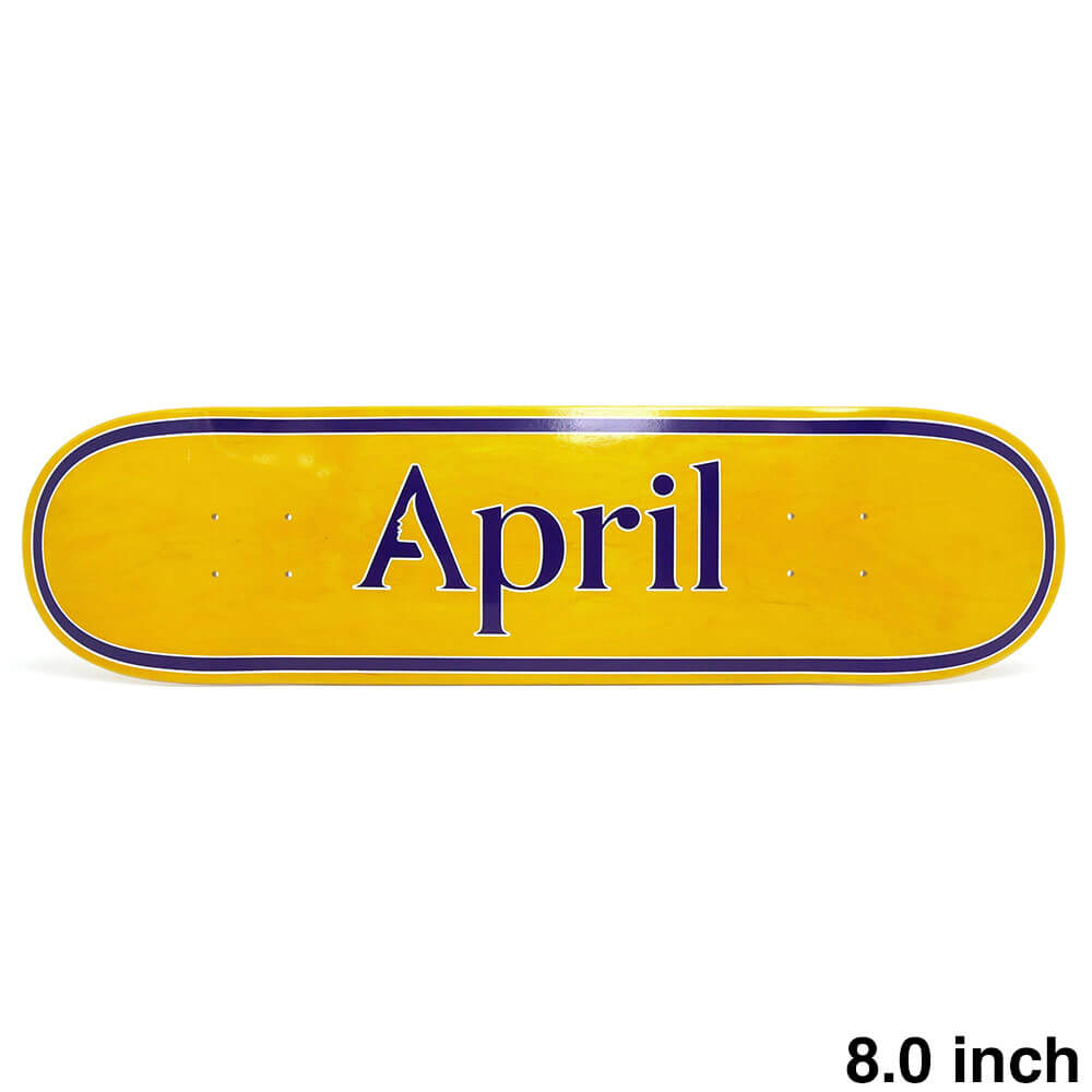APRIL DECK エイプリル デッキ TEAM OG LOGO YELLOW PURPLE 8.0 スケートボード スケボー 1