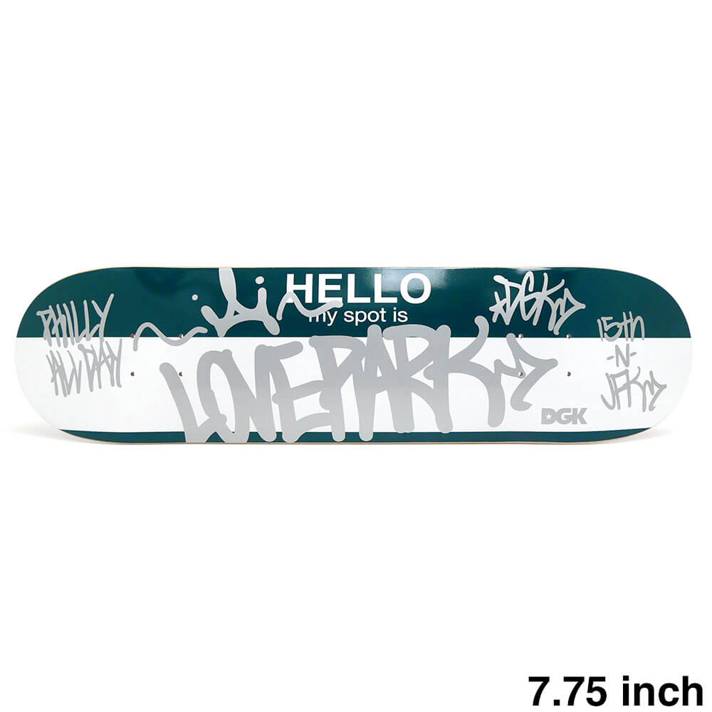 DGK DECK ディージーケー デッキ TEAM HELLO MY SPOT IS LOVE PARK 7.75 スケートボード スケボー 1