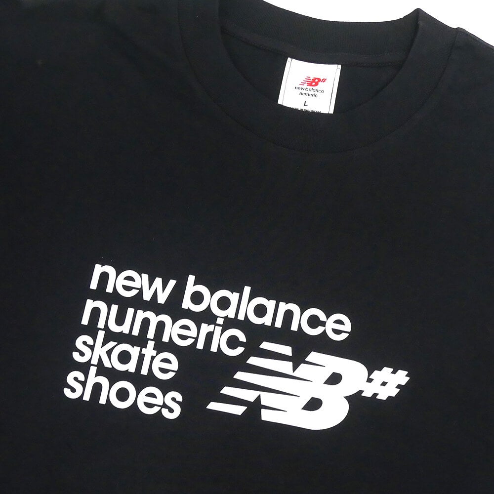 NEW BALANCE NUMERIC T-SHIRT ニューバランス ヌメリック Tシャツ STACKED GRAPHIC BLACK スケートボード スケボー 1