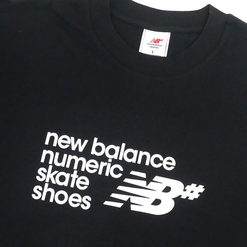 NEW BALANCE NUMERIC T-SHIRT ニューバランス ヌメリック Tシャツ STACKED GRAPHIC BLACK スケートボード スケボー 1