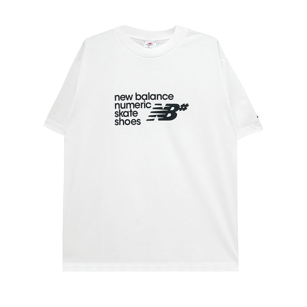 NEW BALANCE NUMERIC T-SHIRT ニューバランス ヌメリック Tシャツ STACKED GRAPHIC WHITE スケートボード スケボー 