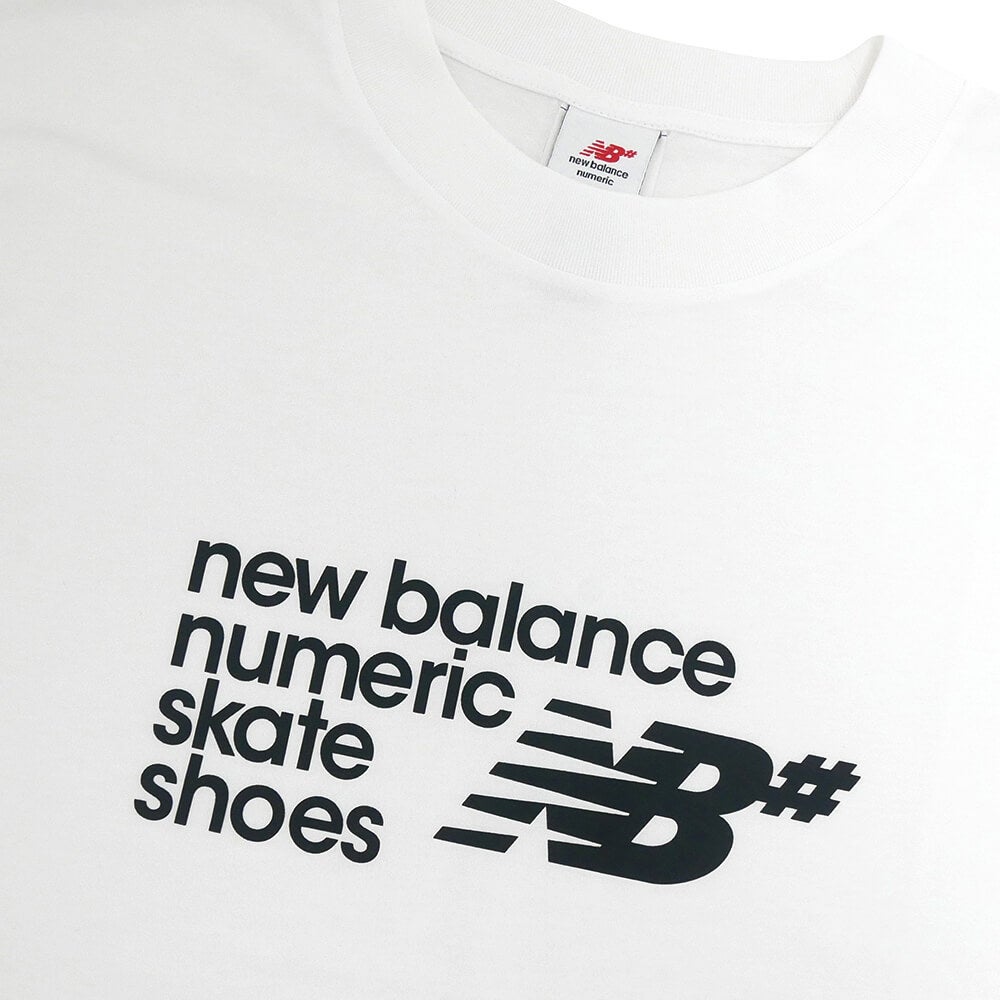 NEW BALANCE NUMERIC T-SHIRT ニューバランス ヌメリック Tシャツ STACKED GRAPHIC WHITE スケートボード スケボー 1