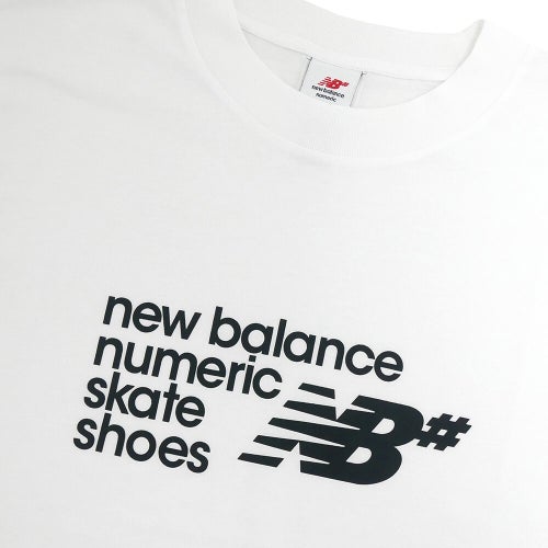 NEW BALANCE NUMERIC T-SHIRT ニューバランス ヌメリック Tシャツ STACKED GRAPHIC WHITE スケートボード スケボー 1
