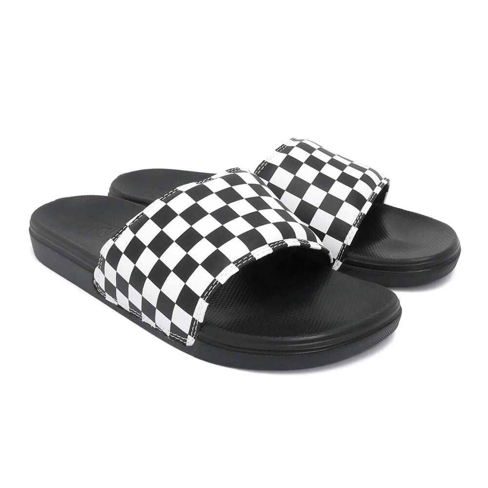 VANS SANDAL バンズ サンダル LA COSTA SLIDE-ON CHECKERBOARD WHITE/BLACK（US企画） スケートボード スケボー 1