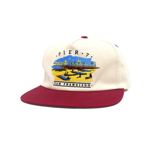 REAL CAP リアル キャップ PIER 7 SNAPBACK NATURAL/WINE スケートボード スケボー 