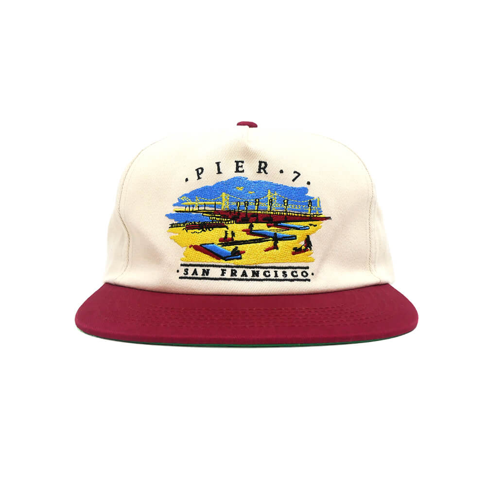 REAL CAP リアル キャップ PIER 7 SNAPBACK NATURAL/WINE スケート