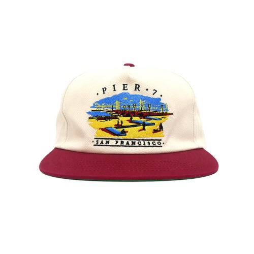 REAL CAP リアル キャップ PIER 7 SNAPBACK NATURAL/WINE スケートボード スケボー 1