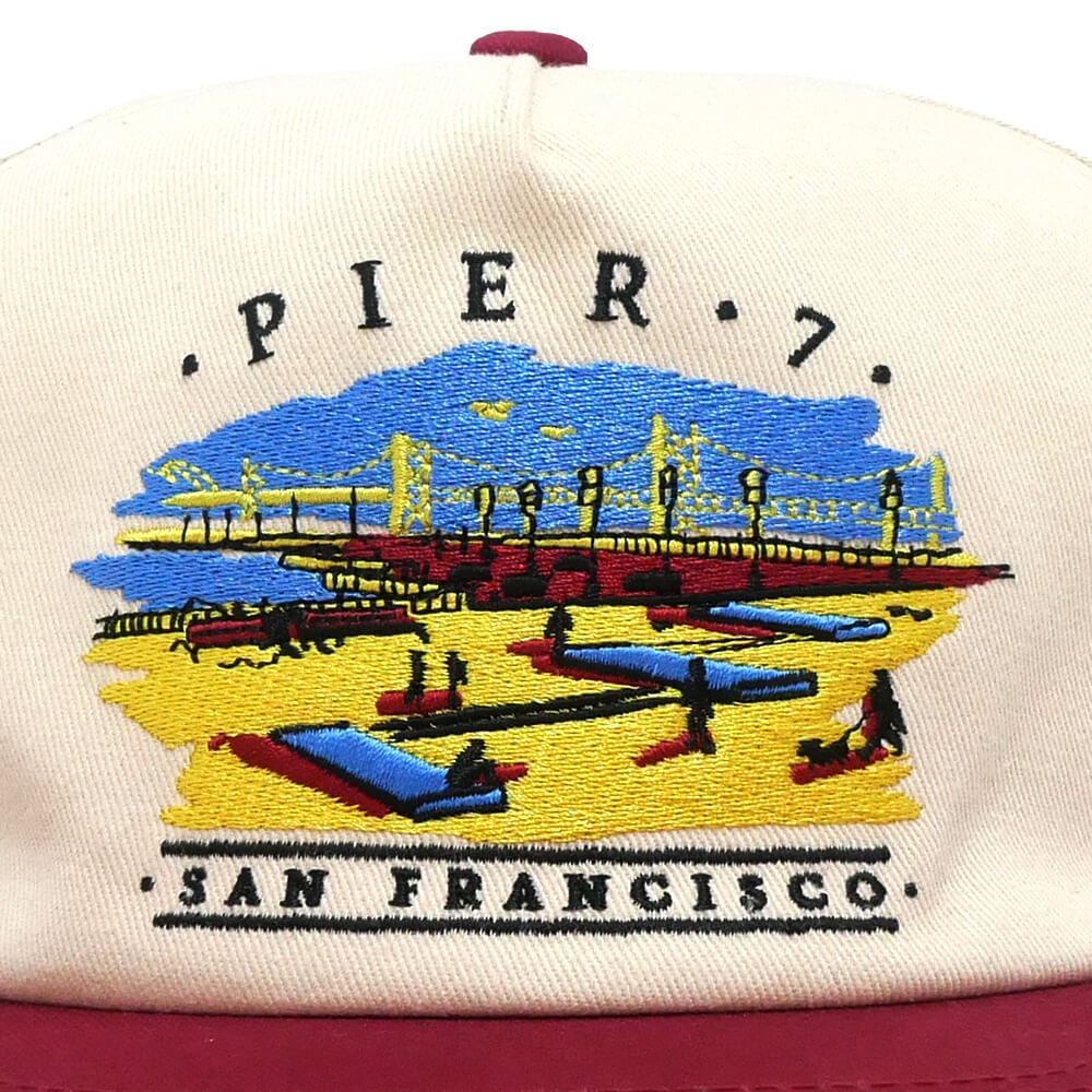 REAL CAP リアル キャップ PIER 7 SNAPBACK NATURAL/WINE スケートボード スケボー 4