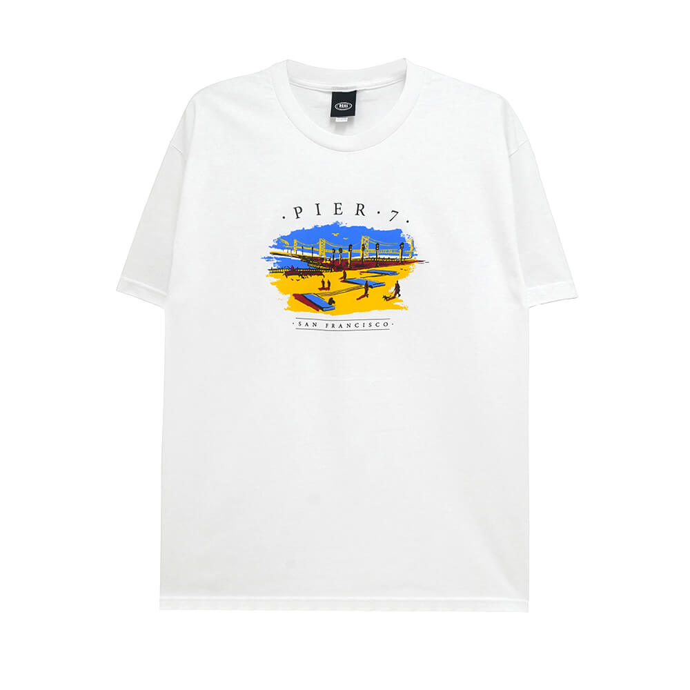 REAL T-SHIRT リアル Tシャツ PIER 7 WHITE スケートボード スケボー 