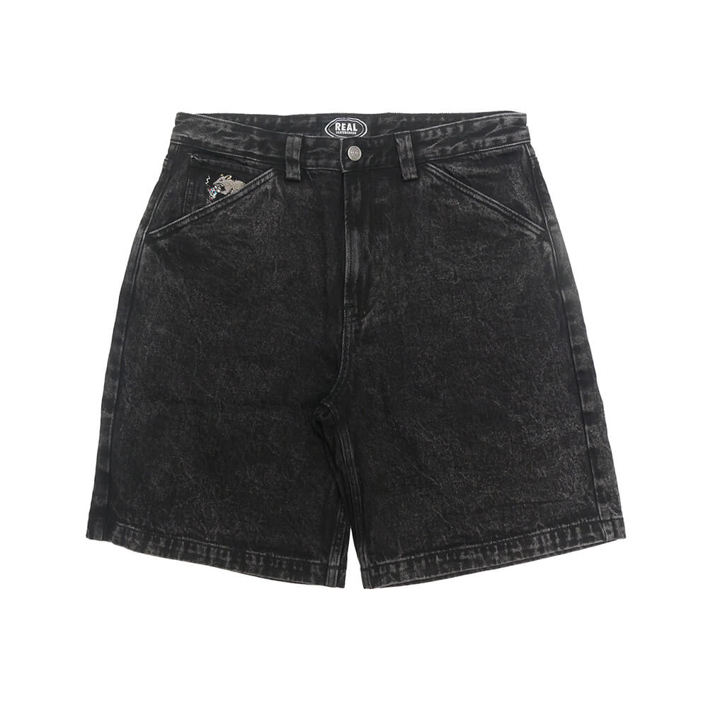 REAL SHORTS リアル ショーツ STREET CLEANER BLACK WASH スケートボード スケボー 