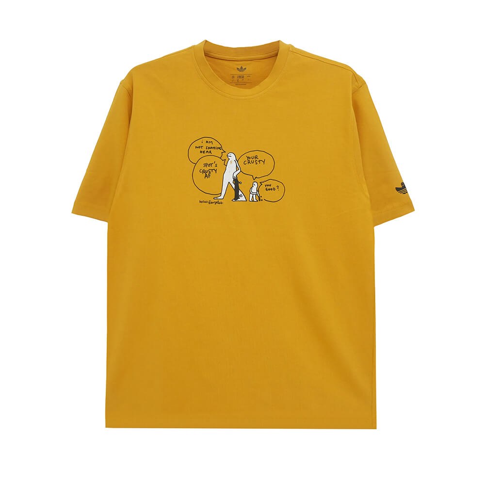 ADIDAS SKATEBOARDING T-SHIRT アディダススケートボーディング Tシャツ MARK GONZALES CRUSTY PRELOVED YELLOW スケートボード スケボー 