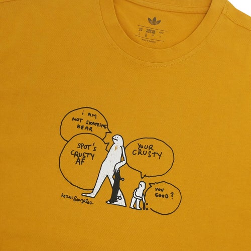 ADIDAS SKATEBOARDING T-SHIRT アディダススケートボーディング Tシャツ MARK GONZALES CRUSTY PRELOVED YELLOW スケートボード スケボー 1