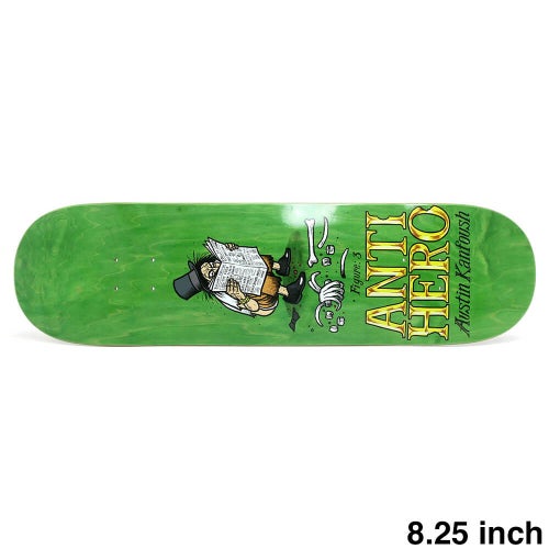 ANTIHERO DECK アンチヒーロー デッキ AUSTIN KANFOUSH EAT THE RICH GREEN STAIN 8.25 スケートボード スケボー 1