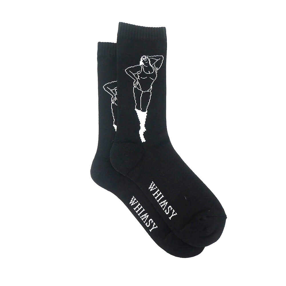 WHIMSY SOCKS ウィムジー ソックス 靴下 KHEIRA BLACK スケートボード スケボー 3