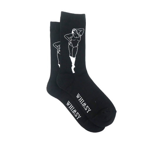 WHIMSY SOCKS ウィムジー ソックス 靴下 KHEIRA BLACK スケートボード スケボー 3
