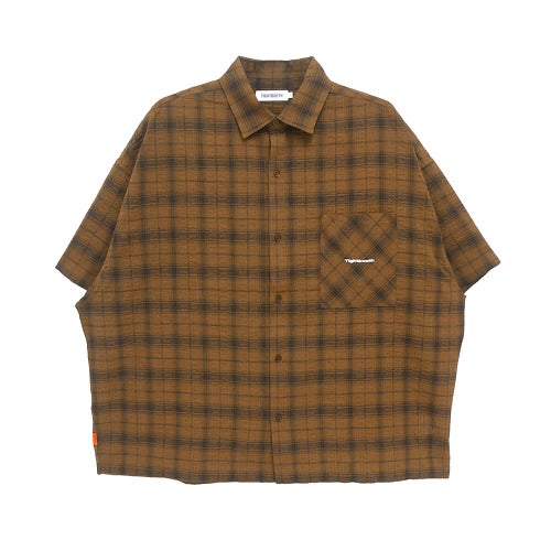 TIGHTBOOTH（TBPR） SHORT SLEEVE SHIRTS タイトブース 半袖シャツ PLAID BROWN スケートボード スケボー 