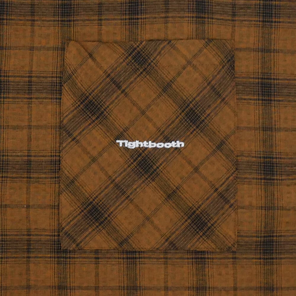 TIGHTBOOTH（TBPR） SHORT SLEEVE SHIRTS タイトブース 半袖シャツ PLAID BROWN スケートボード スケボー 2