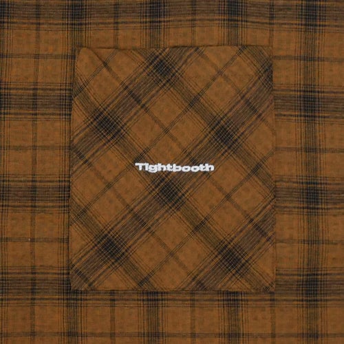 TIGHTBOOTH（TBPR） SHORT SLEEVE SHIRTS タイトブース 半袖シャツ PLAID BROWN スケートボード スケボー 2