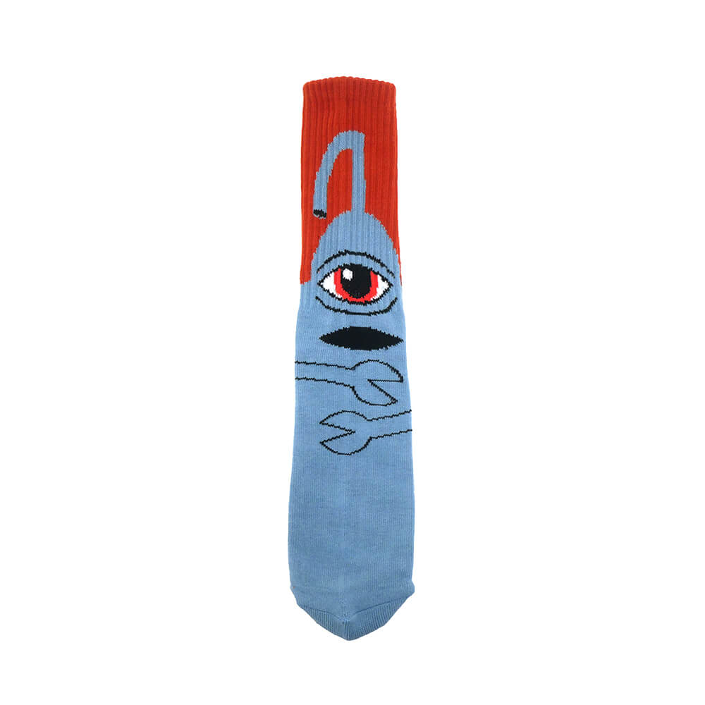 TOY MACHINE SOCKS トイマシーン ソックス 靴下 SECT HUG GREY/ORANGE スケートボード スケボー 4