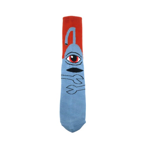 TOY MACHINE SOCKS トイマシーン ソックス 靴下 SECT HUG GREY/ORANGE スケートボード スケボー 4