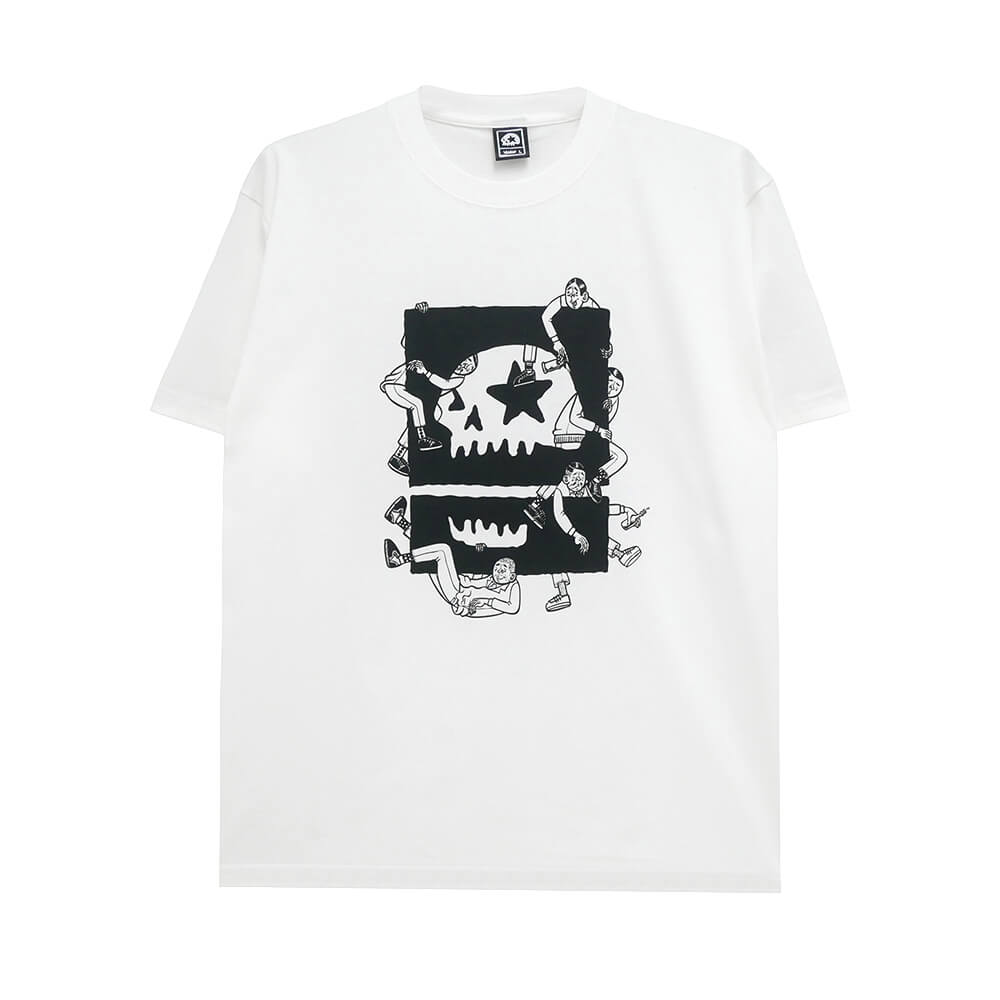 MAGICAL MOSH MISFITS T-SHIRT マジカルモッシュミスフィッツ Tシャツ ドクロとはみ出しものたち WHITE スケートボード スケボー 