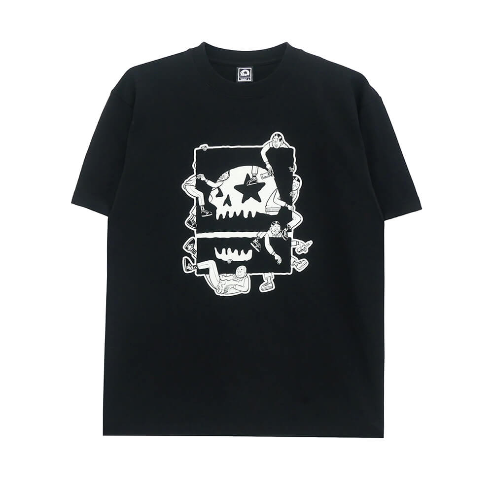 MAGICAL MOSH MISFITS T-SHIRT マジカルモッシュミスフィッツ Tシャツ ドクロとはみ出しものたち BLACK スケートボード スケボー 