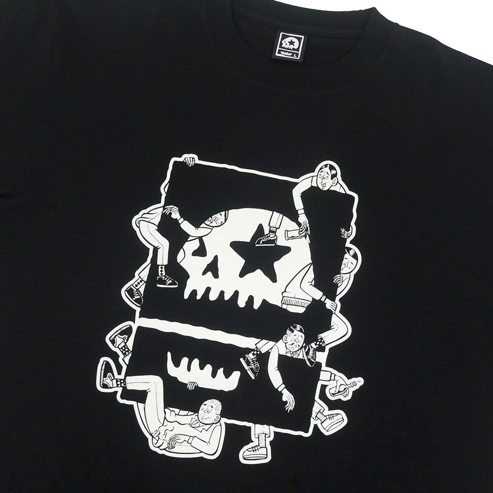 MAGICAL MOSH MISFITS T-SHIRT マジカルモッシュミスフィッツ Tシャツ ドクロとはみ出しものたち BLACK スケートボード スケボー 1